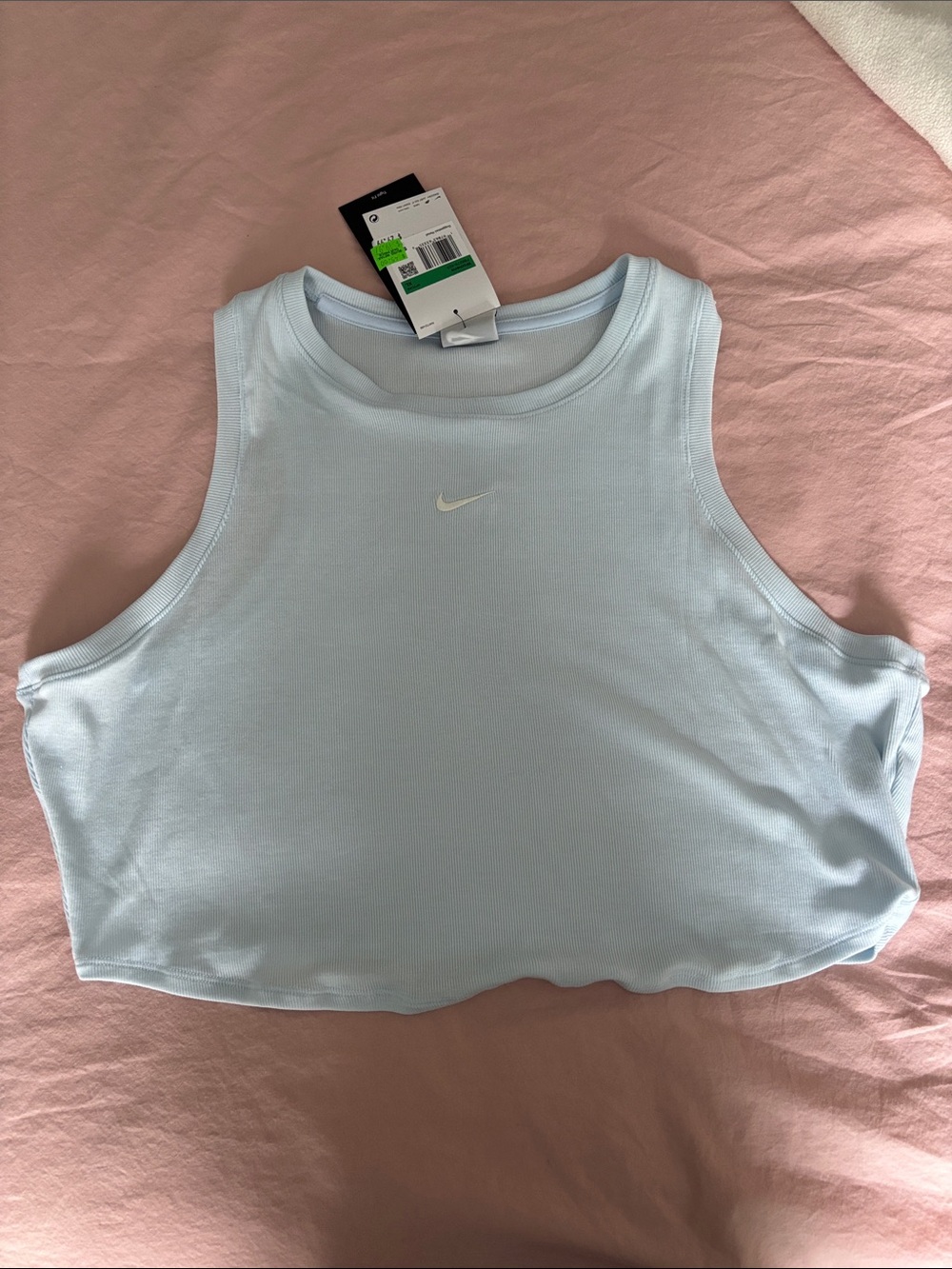 Nike Light Blue Ribbed Cropped Tank
